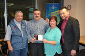 Left to right: Chapter VP Terry Sing, NCR Director Greg Scriver, NCR Chapter Seminar Committee Chair Mary Jane Kelleher, PIPSC Benefits Specialist Dean Toncic.