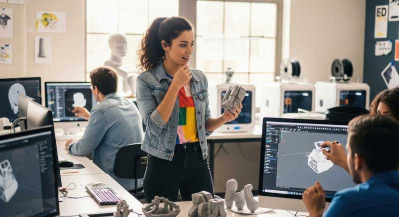 People looking at multiple screens