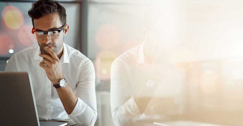 Scientist thinking