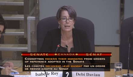 Debi Daviau before Senate of Canada National Finance Committee